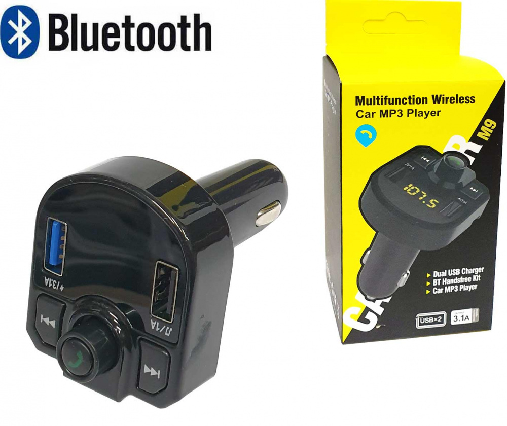 FM-трансмиттер bluetooth, фм модулятор с блютузом для автомобиля, зарядник в машину