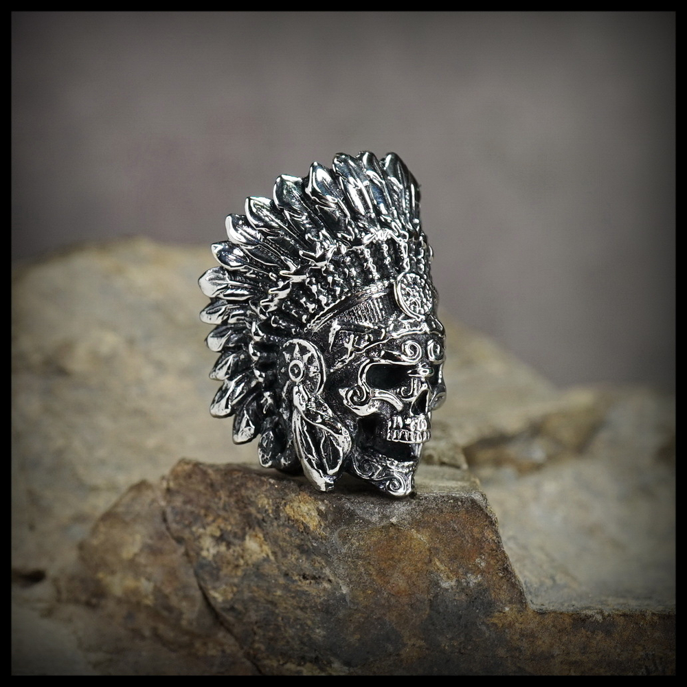 Бусина "Вождь индейцев" для темляков или браслетов, никелирование