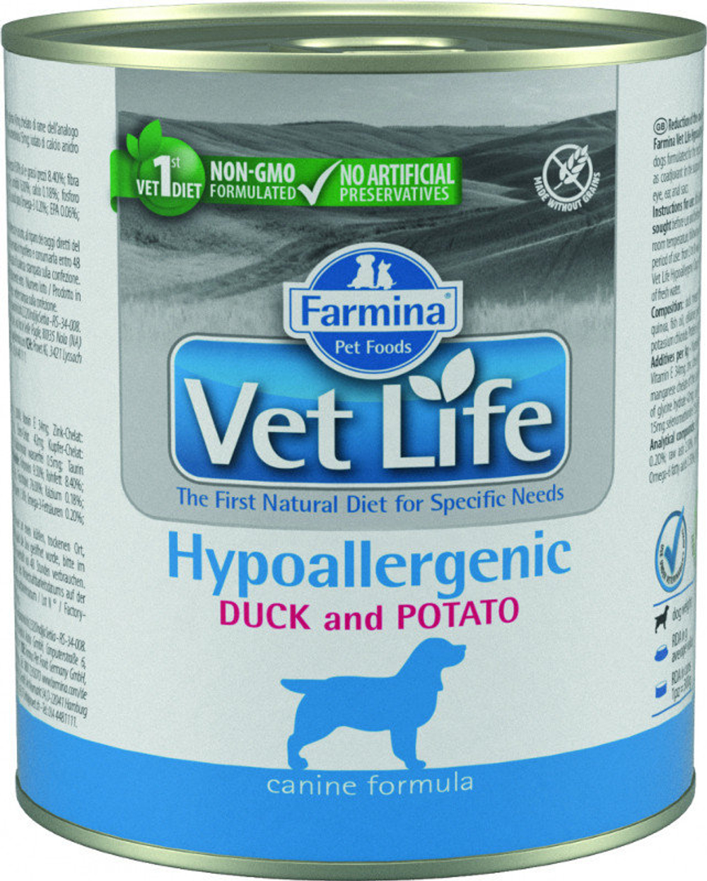 FARMINA VET LIFE Консервы для собак гипоаллергеный утка с картофелем паштет 0,3 кг