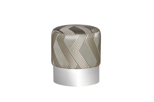 Пуф Garda Decor серебристый с металлическим ободом