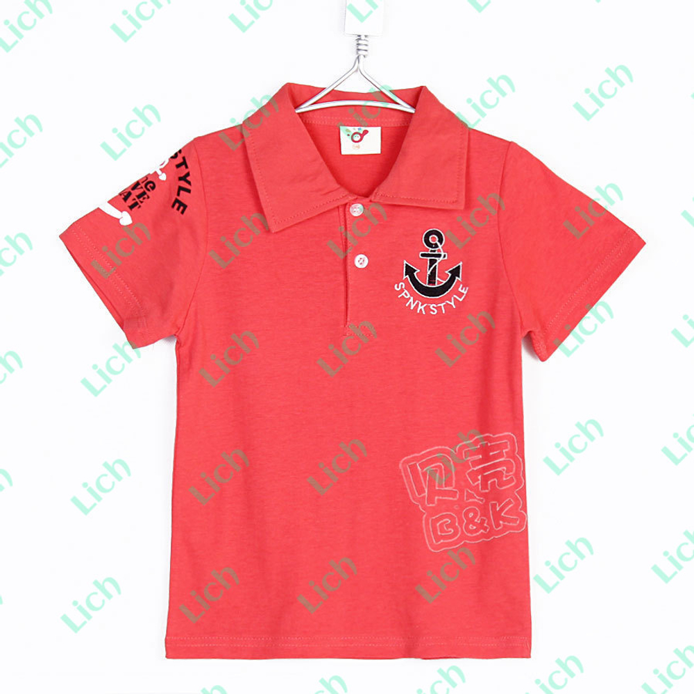 Футболка-поло детская с принтом якоря