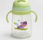 4724444 Поильник с силиконовой трубочкой и ручками, 400 мл., цвет МИКС