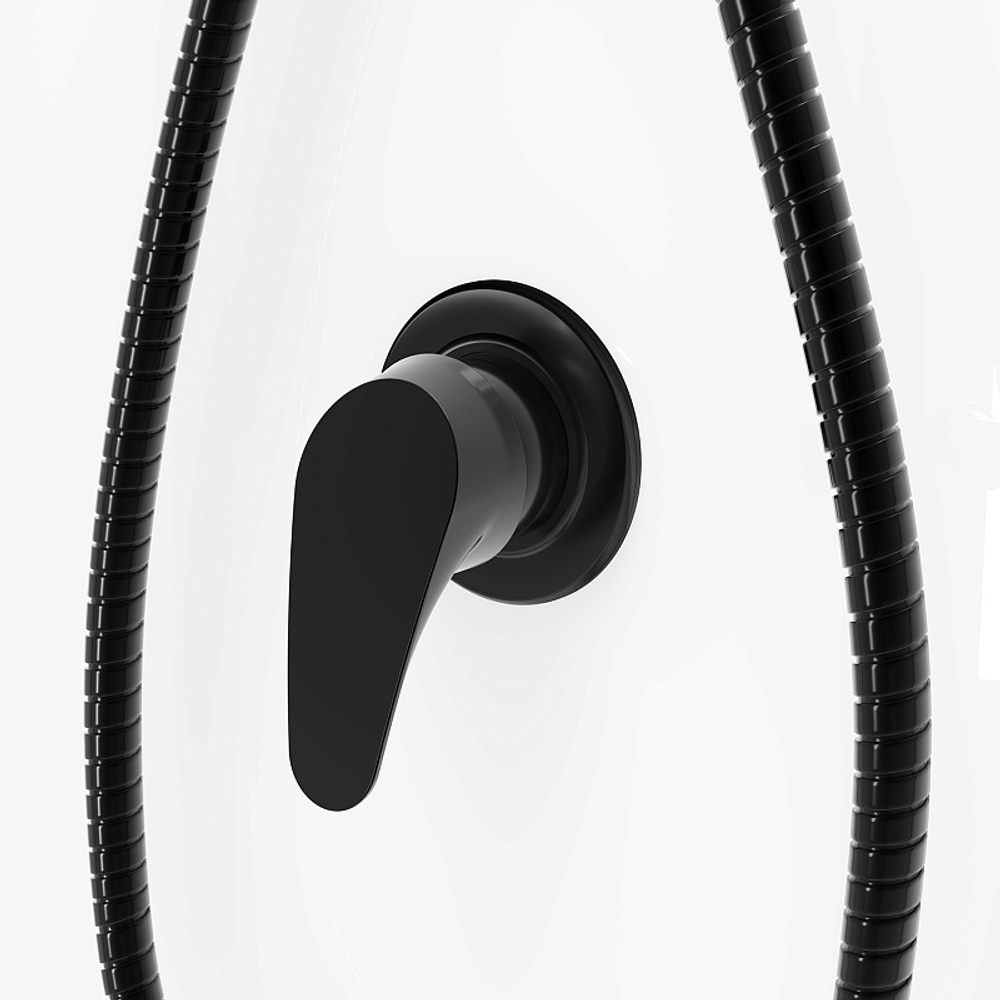 Душевая кабина Loranto NEO 90x90x(190+15) c низким поддоном 15см, прозрачное закаленное стекло 5 мм,задние стеклянные стенки белые, профиль черный-матовый (CS-21801)