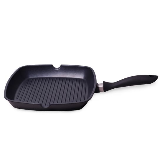 Сковорода-гриль 28х28х4 см с антипригарным покрытием из литого алюминия Kamille