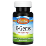 Carlson, E-Gems, 400 МЕ (268 мг), 60 мягких таблеток
