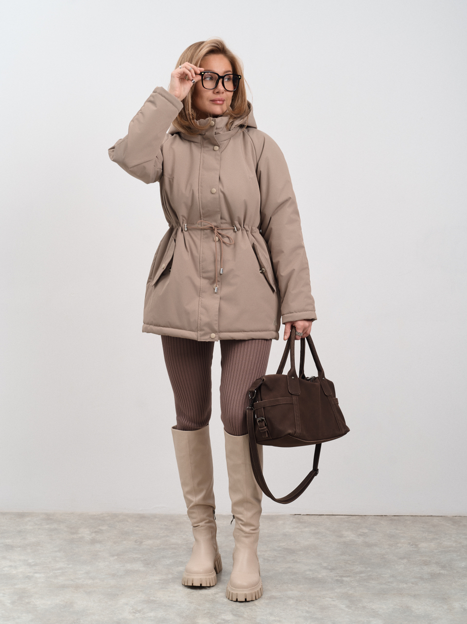 Парка женская демисезонная "Апрель" бежевый