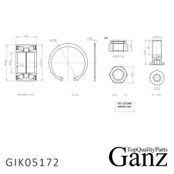 Подшипник ступицы передний VW T4 91-03 (полный к-т) GANZ GIK05173