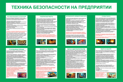 Информационный стенд "Техника безопасности на предприятии"