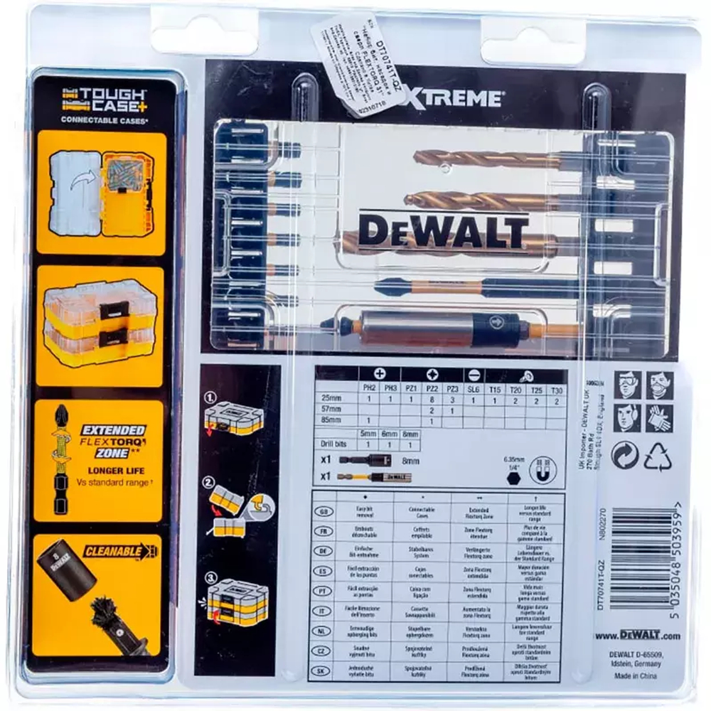 DeWalt, DT70741T, Набор бит, насадок и сверл FLEXTORQ 31 шт, шт