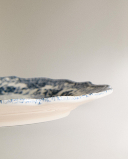 Zara Home блюдо сервировочное из фаянса, цвет синий, 40 см