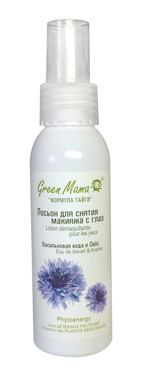 Green Mama Формула тайги Лосьон для снятия макияжа с глаз Васильковая вода и овес, 100 мл