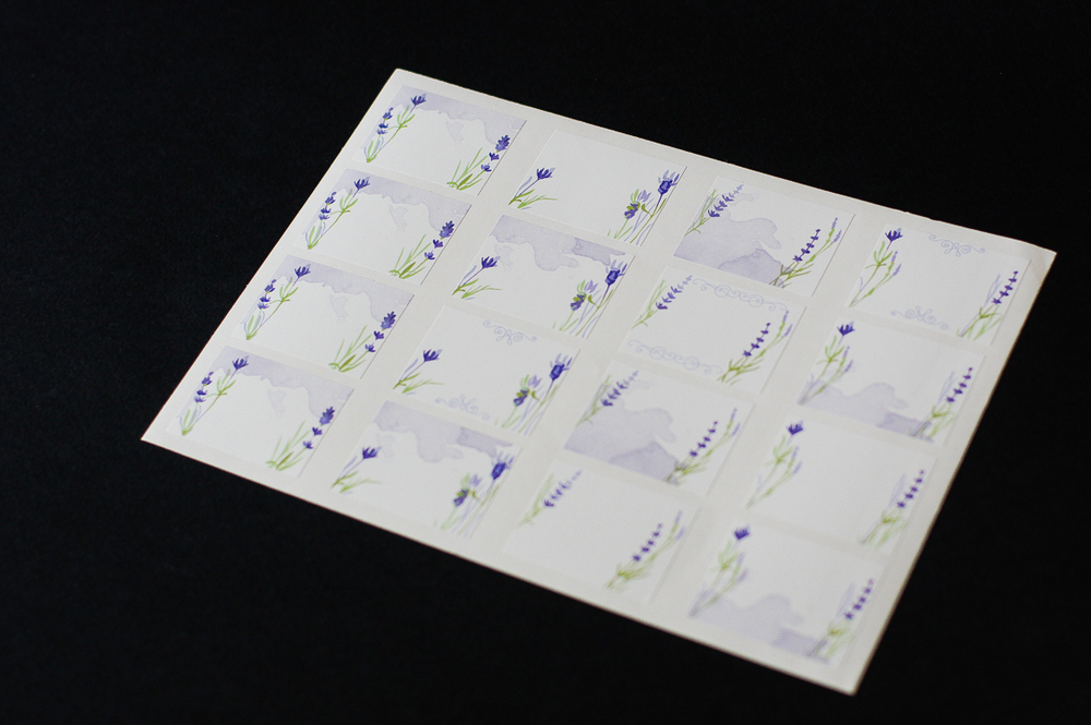 Набор наклеек 4,5х6 см, прямоугольные, 2 листа, лаванда