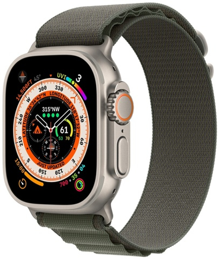 Умные часы Apple Watch Ultra 49 mm Titanium Case Green Alpine Loop (L)