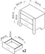 Тумба прикроватная Мадейра 2 ящика из массива сосны, белая, на ножках