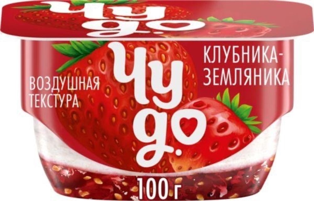 Творожок 2 слоя "Чудо" клубника-земляника 100г