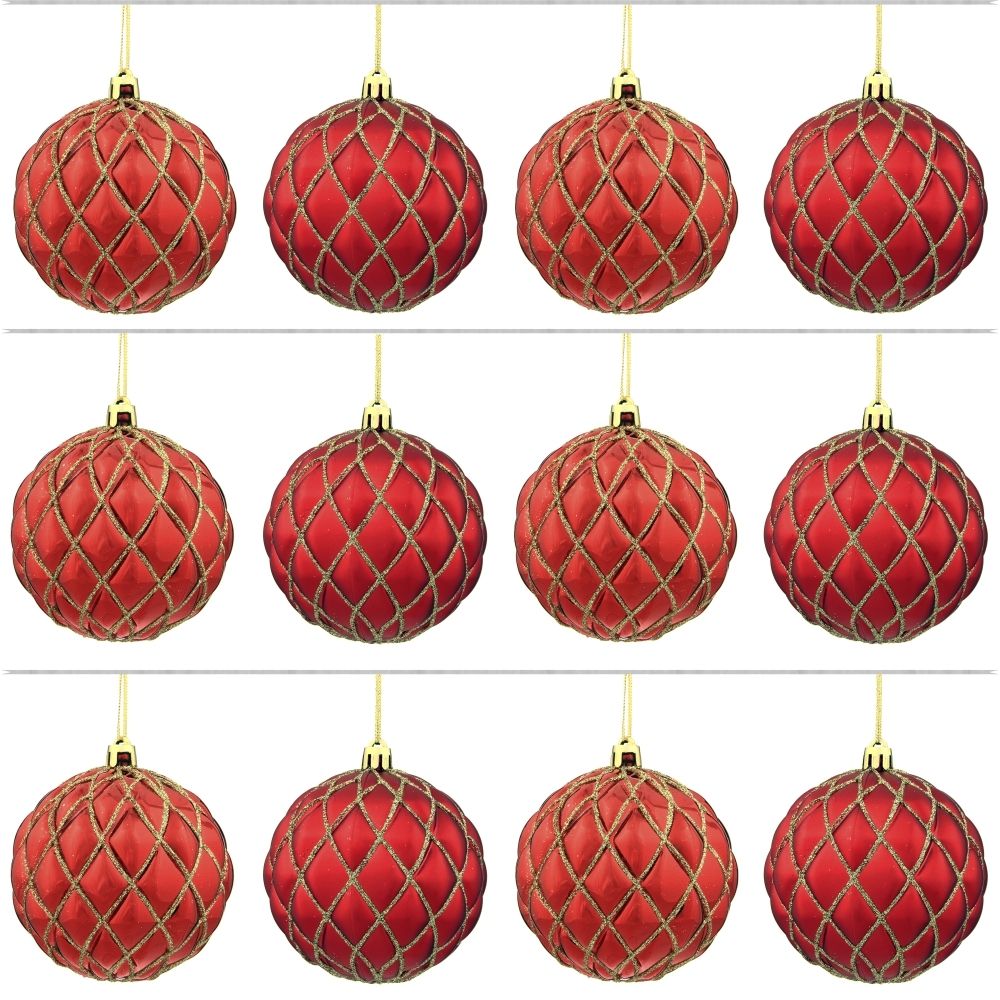 GAEM Набор из 12шт Украшение новогоднее Шар "Золотая сетка", D10 см, L43 W33 H10 см