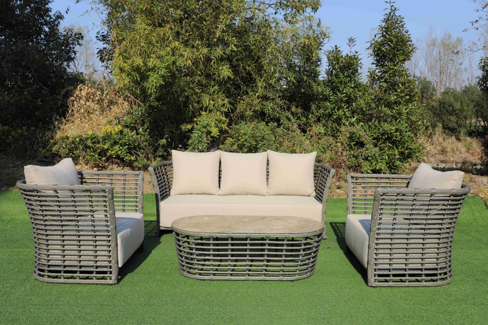 "Валенсия" лаунж-зона из искусственного ротанга, цвет серый