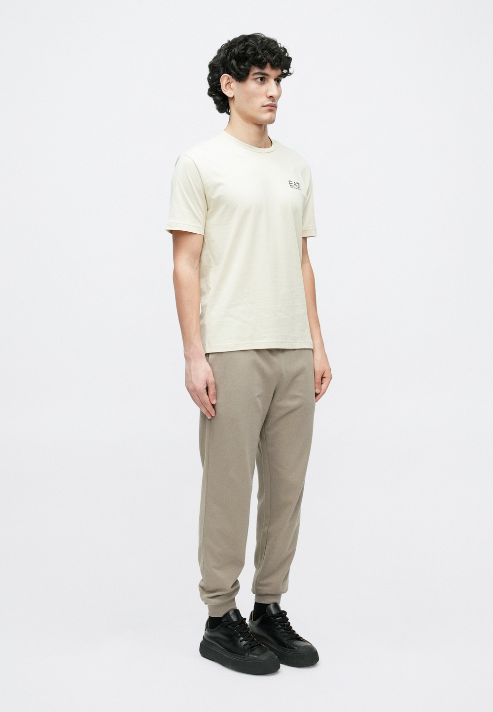 EA7 Emporio Armani UNISEX - Футболка с принтом - туман/молоко