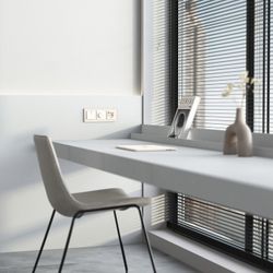 Розетка с заземлением и со шторкой и 2хUSB type A и C, без рамки Werkel айвори матовый W1171762