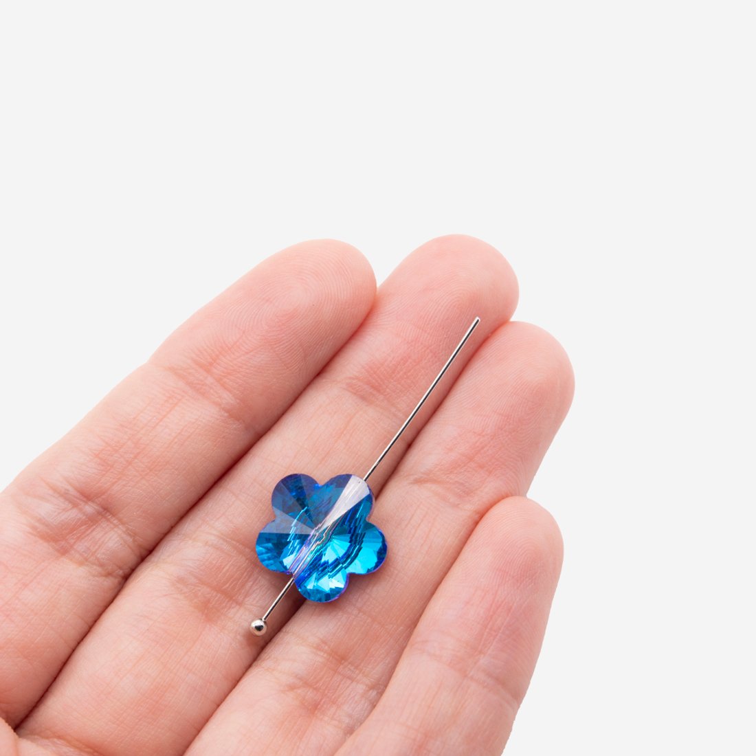 Кристалл-цветочек с продольным отверстием, оттенок "Электра", 13*14мм