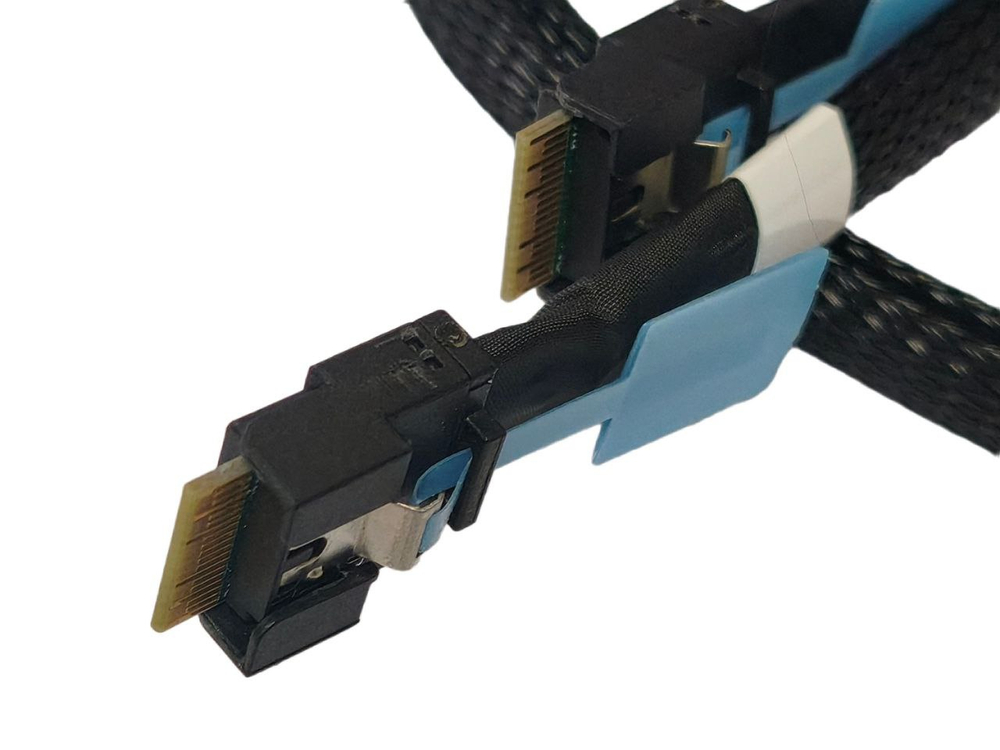 Кабель 2xSLIMLINE SAS 4i SFF-8654 - SLIMLINE SAS 8i SFF-8654 0.8 м