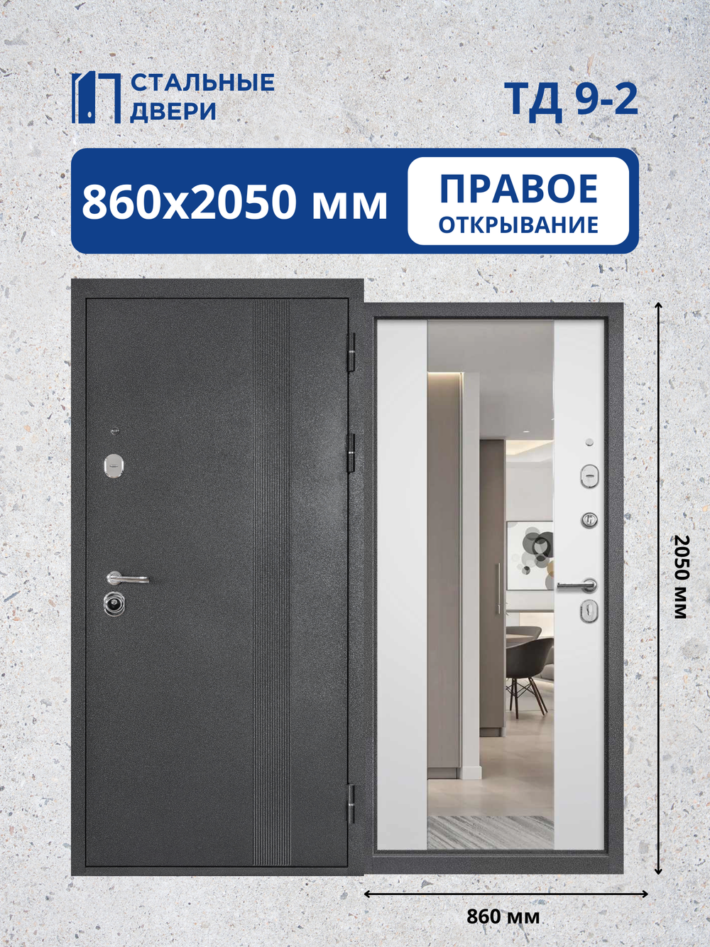 Входная дверь ТД 9-2 Зеркало