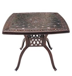 Стол квадратный из литого алюминия АДОНИС «ADONIS» 90х90 уличный