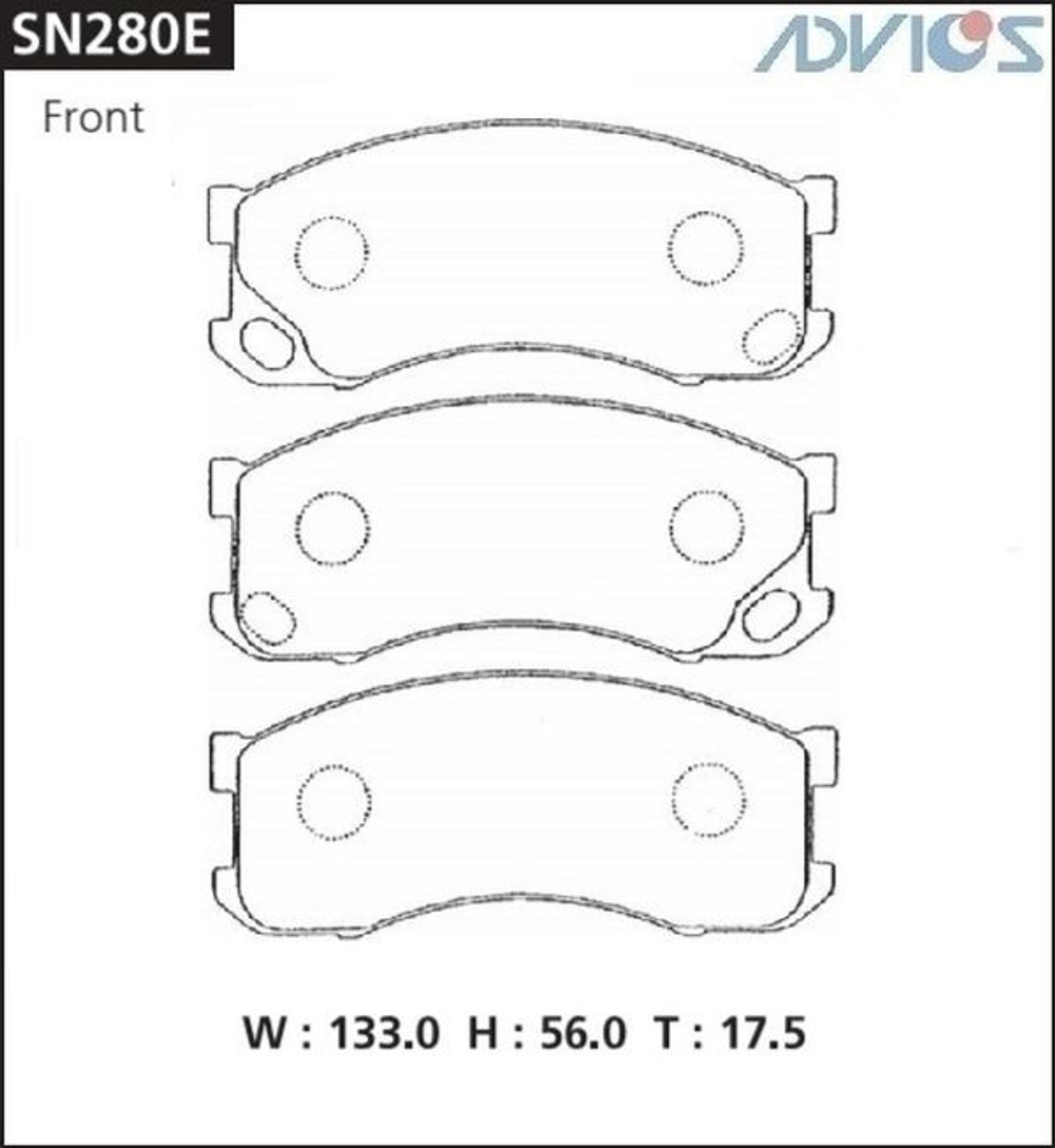 Дисковые тормозные колодки ADVICS SN280E