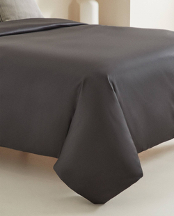 ZARA HOME (300 НИТЕЙ) ПРОСТЫНЯ ИЗ ХЛОПКА, ТЕМНО-СЕРЫЙ