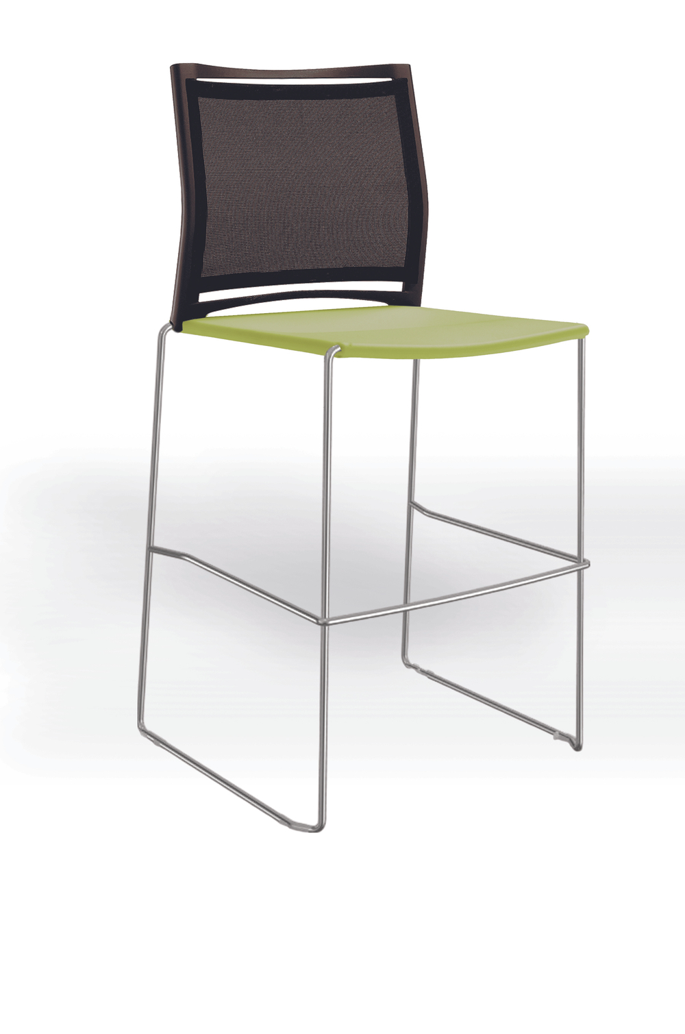 Web стул на полозьях кухонный/барный со спинкой-сеткой