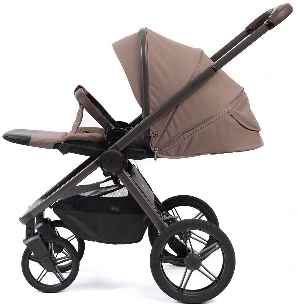 Детская коляска Peppy Monaco Thermo 3 в 1 с автокреслом Rise Milk Mocco