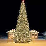 Светодинамическая елка каркасная - встроенная гирлянда: теплый свет - "Уральская" 6 м