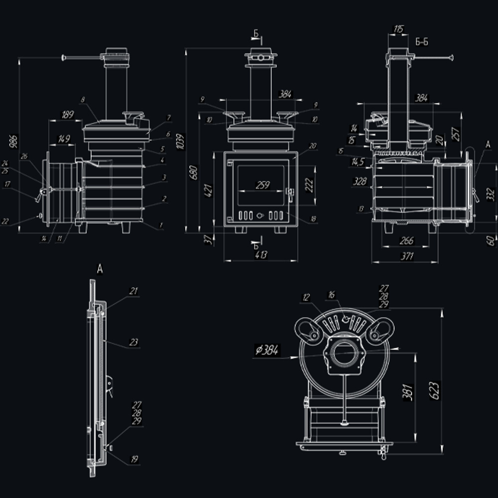 Чугунная печь для бани Искандер ЗК 18 (М)