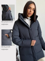 Куртка демисезонная с капюшоном удлиненная