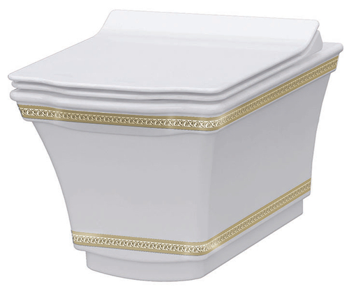 Boheme Подвесной Унитаз с узором Hermitage GOLD