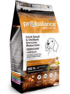 Сухой корм ProBalance Immuno Adult Small&Medium для взрослых собак малых и средних пород