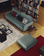 Серый жаккардовый ковер Norela из шерсти 300 x 200 см