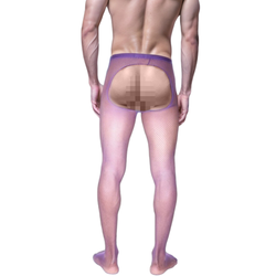 Мужские легинсы сетчатые фиолетовые с вырезом сзади LaBlinque LB15379