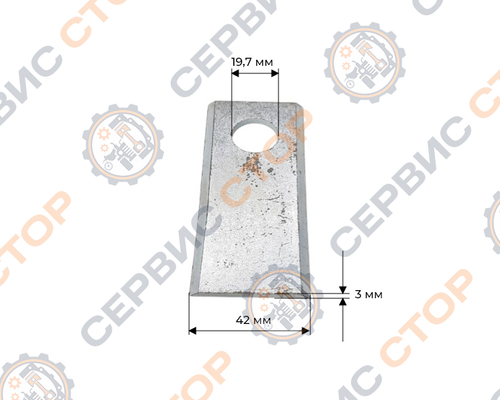 Нож к роторной косилке Wirax/Lisicki (96*40*3) Китай