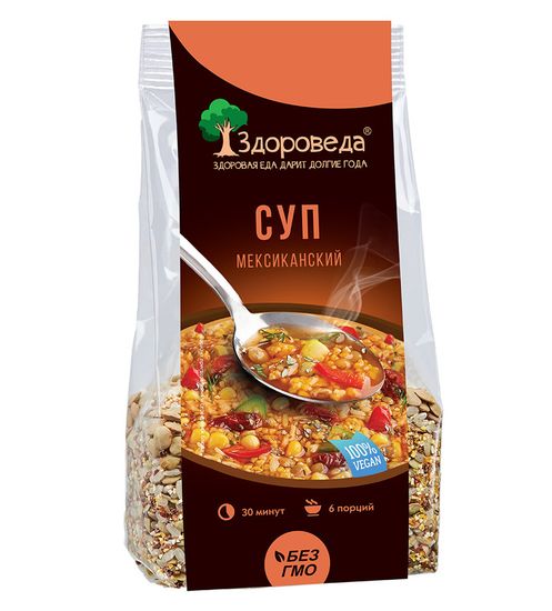 Суп мексиканский с рисом   и кукурузой "Здороведа", 250г.