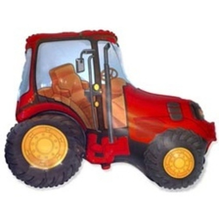 Шар (37"/94 см) Фигура, Трактор, Красный 1 шт.