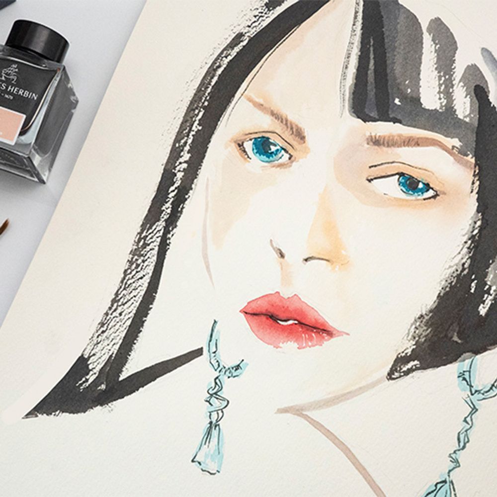 Чернила во флаконе Herbin Prestige 50 мл Nude розовый (13240JT) 6