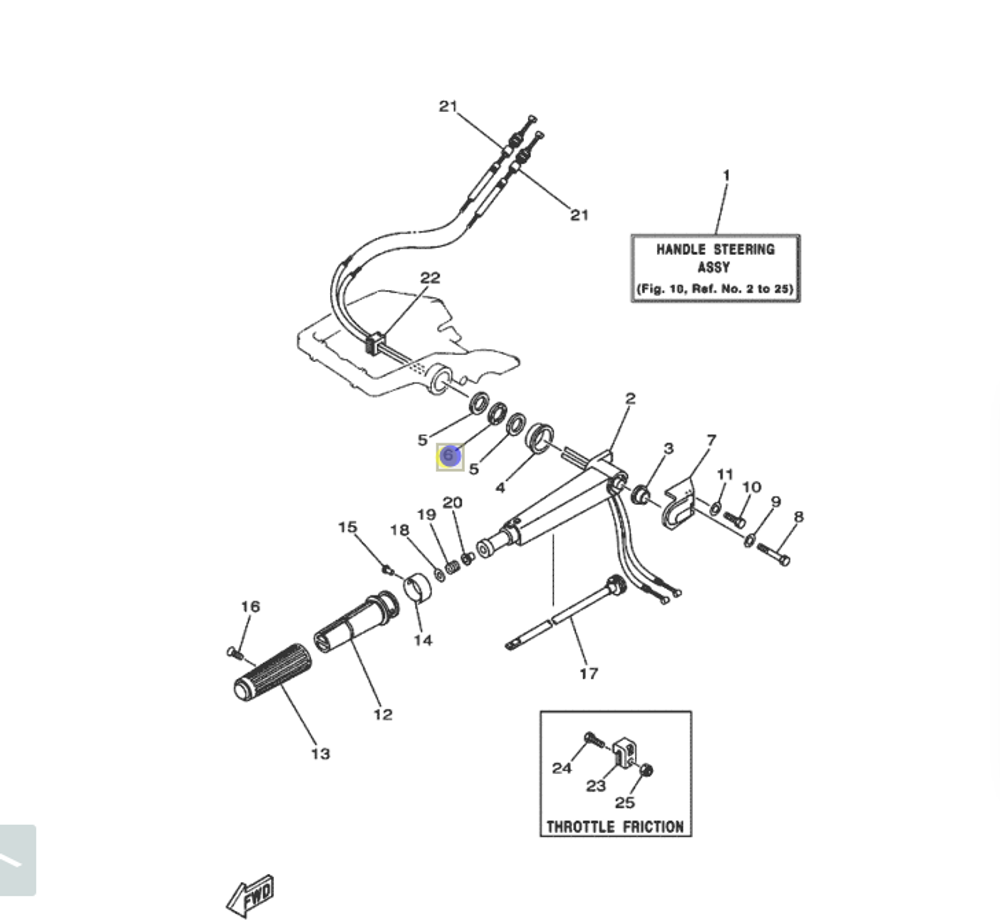 Шайба румпеля для лодочных моторов 90206-28001-00