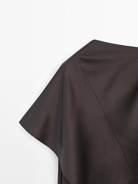 Massimo Dutti Блузка свободного кроя - STUDIO, коричневый