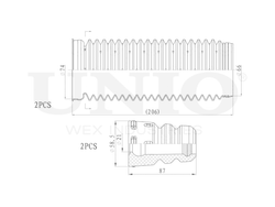 Комплект пыльник и отбойник UNIO DUC-50008