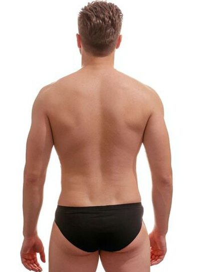 Мужские трусы-слипы с контрастной полоской (Размер: M) (Цвет: черный)