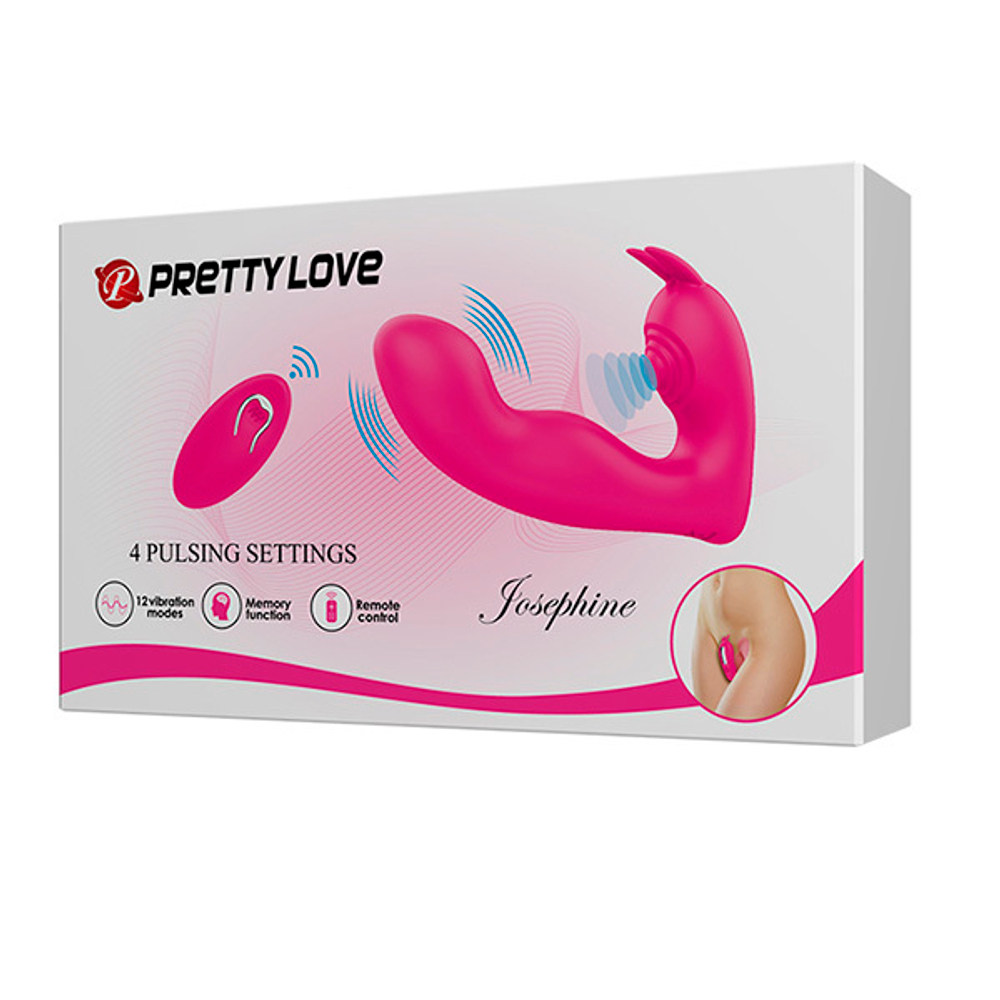Розовый вибростимулятор с клиторальным отростком Pretty Love Josephine BI-014843W-1