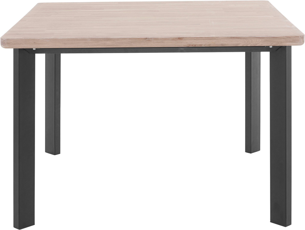 Стол кухонный 115х115х76, Виби, массив дуба, на металлических ножках, в стиле лофт, Dipriz