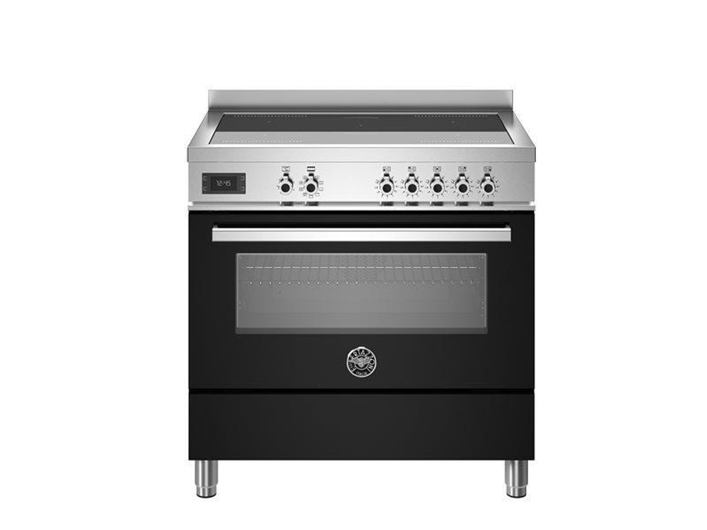 Варочный центр Bertazzoni, 5 индукционных зон, многофункциональный электрический шкаф, 90 см Черный глянец