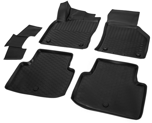 Коврики в салон автомобиля Rival для Volkswagen Passat B8 седан, универсал 2014-2019 2020-н.в., полиуретан, с крепежом, 5 частей, 15803002